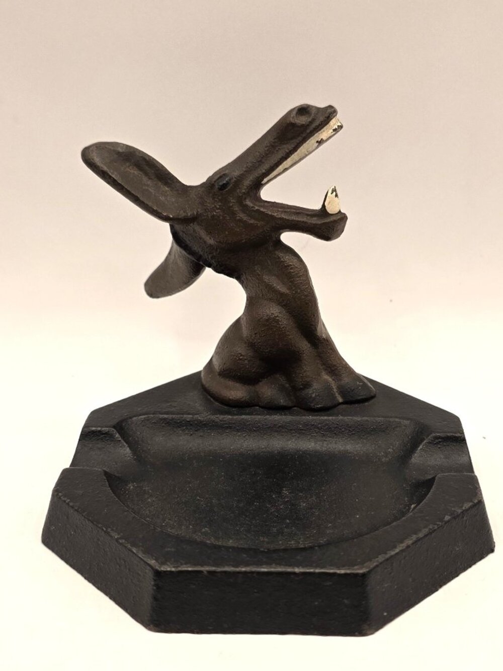 Vintage Donkey Cast Iron Ashtray Rare Rustic Burro Figural Decor